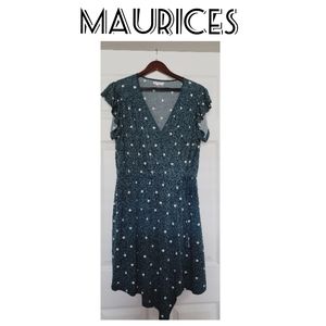 🍂FINAL PRICE🍂Maurices Polka Dot Faux-Wrap Dress